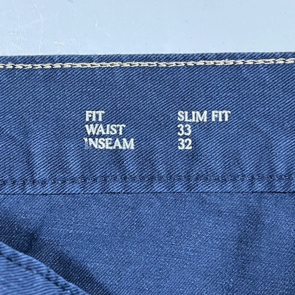 Banana Republic Linen Cotton Old Money Slim Fit Navy Pants 33x32 Preppy Career